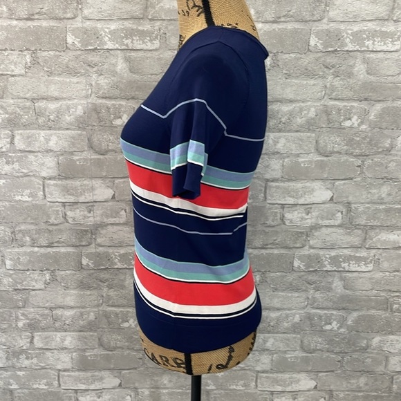 Halogen Striped Short Sleeve Top - Picture 2 of 5
